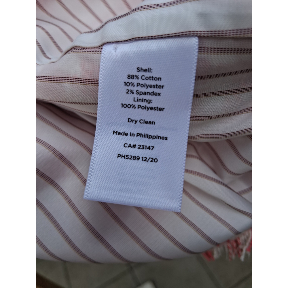 💐EUC TALBOTS Blazer Jacket Pink White Checkered Tweed Fringe Sz. 12 - Picture 12 of 14